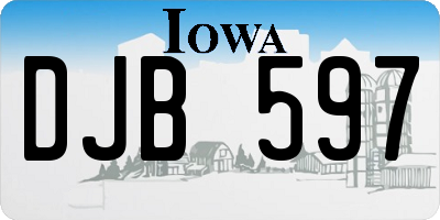 IA license plate DJB597