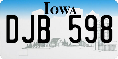 IA license plate DJB598