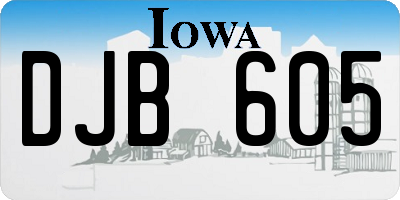 IA license plate DJB605