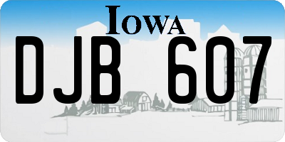 IA license plate DJB607