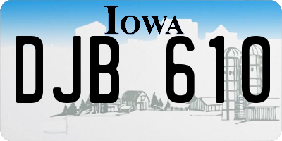 IA license plate DJB610