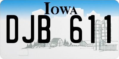 IA license plate DJB611