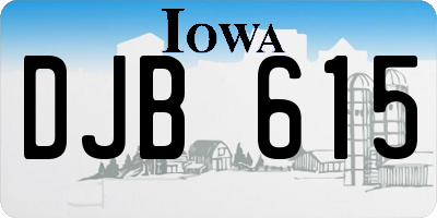 IA license plate DJB615