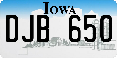 IA license plate DJB650