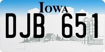 IA license plate DJB651