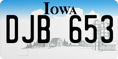 IA license plate DJB653