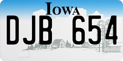 IA license plate DJB654