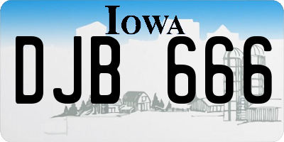 IA license plate DJB666