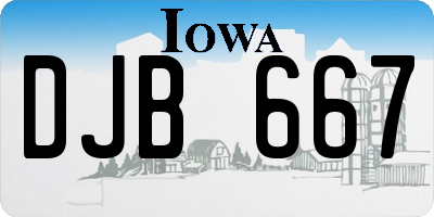 IA license plate DJB667
