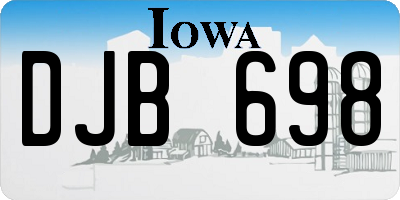 IA license plate DJB698