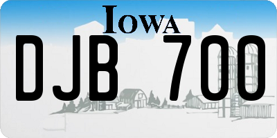 IA license plate DJB700