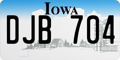 IA license plate DJB704