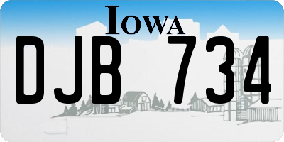 IA license plate DJB734