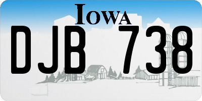 IA license plate DJB738