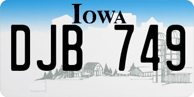 IA license plate DJB749