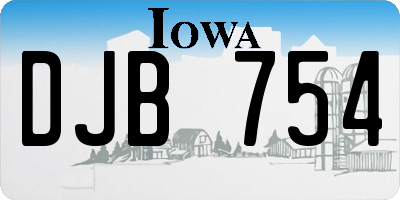 IA license plate DJB754