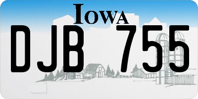 IA license plate DJB755