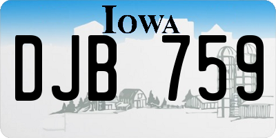 IA license plate DJB759