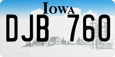 IA license plate DJB760