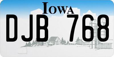 IA license plate DJB768