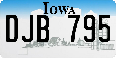 IA license plate DJB795