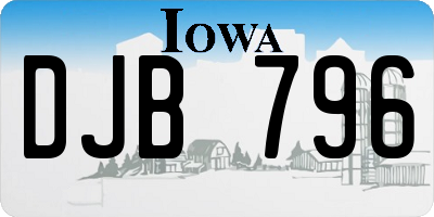 IA license plate DJB796