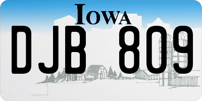 IA license plate DJB809