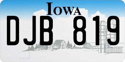 IA license plate DJB819