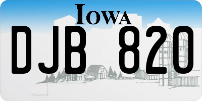 IA license plate DJB820