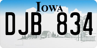 IA license plate DJB834
