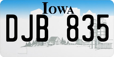 IA license plate DJB835