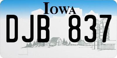 IA license plate DJB837