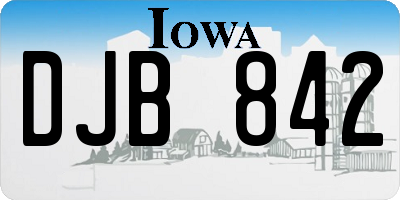 IA license plate DJB842