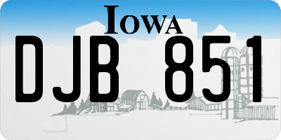 IA license plate DJB851