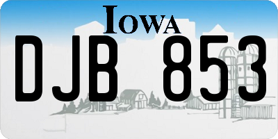 IA license plate DJB853