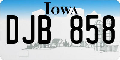 IA license plate DJB858
