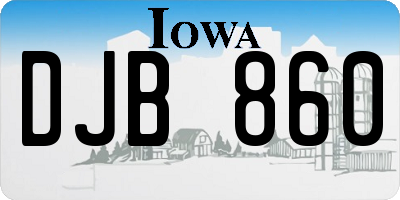 IA license plate DJB860