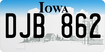 IA license plate DJB862