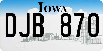 IA license plate DJB870