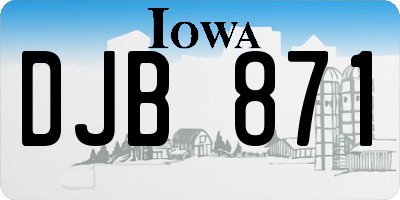 IA license plate DJB871