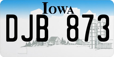 IA license plate DJB873