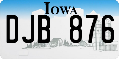 IA license plate DJB876