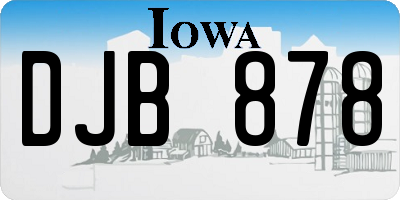 IA license plate DJB878