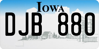 IA license plate DJB880