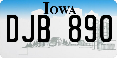 IA license plate DJB890