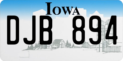 IA license plate DJB894