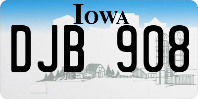 IA license plate DJB908