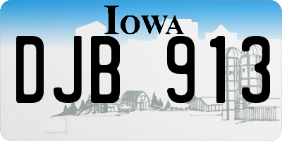 IA license plate DJB913