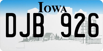 IA license plate DJB926