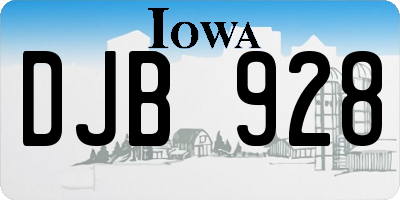 IA license plate DJB928